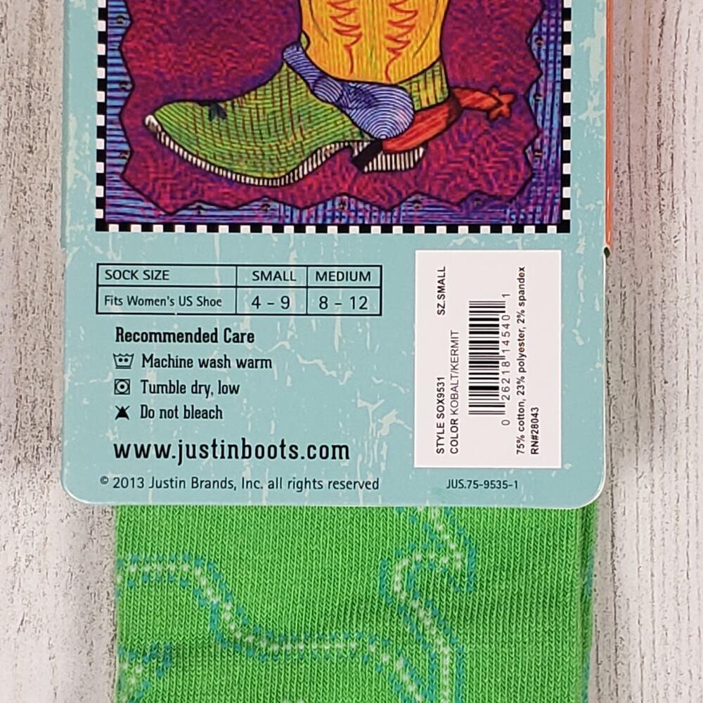 NWT Justin Boots Fashion Cushioned Sole Over The Calf Socks Women's Size Small - Picture 5 of 8